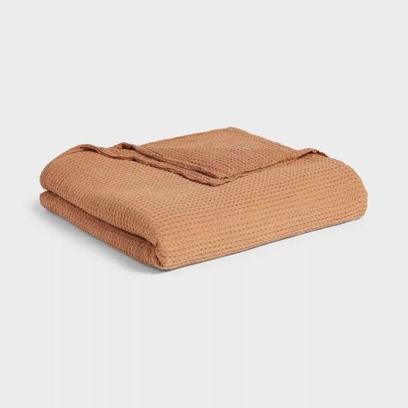 Threshold - King TENCEL Lyocell Waffle Bed Blanket Brown - Thr Brown - Picture 4 of 4